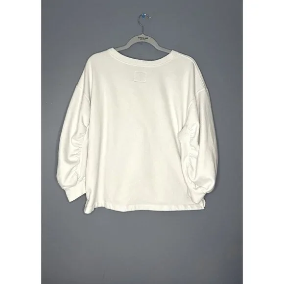 Abercrombie & Fitch Soft AF Sweatshirt Women’s XL Scrunch Puff Sleeve White - Picture 10 of 10